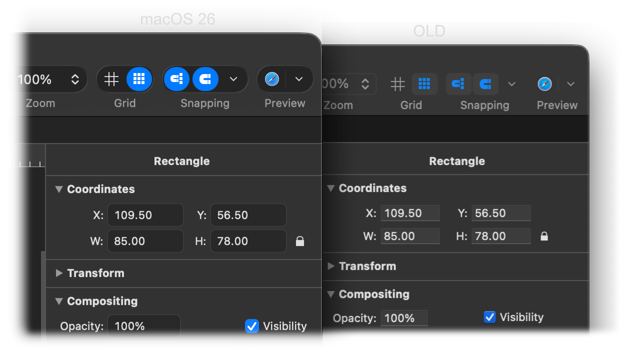 Keyshape user interface for macOS 26